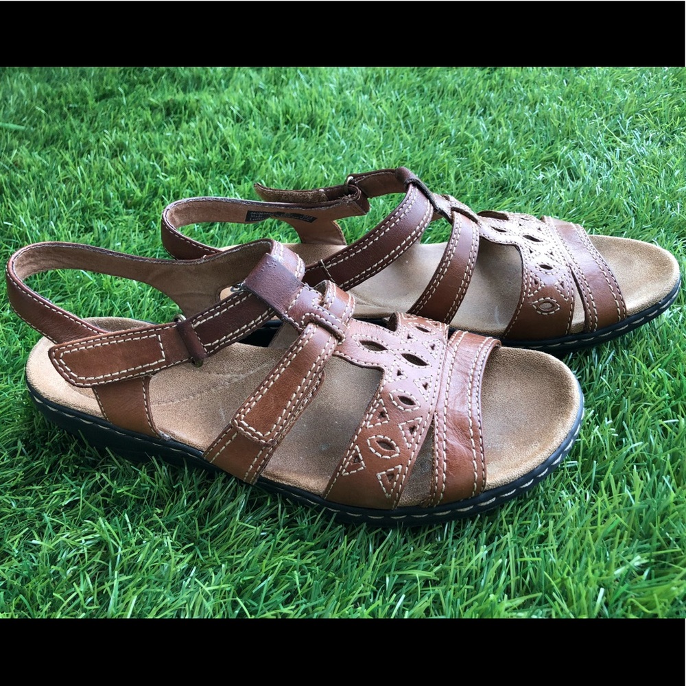 Brown leather Clark’s sandals